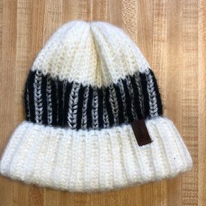 White and Black Winter Hat